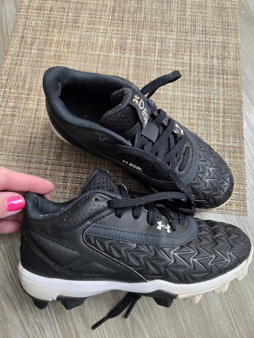 Under Armour Kids' Black Cleats